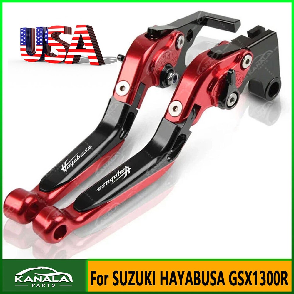 Red For SUZUKI HAYABUSA GSX1300R CNC Folding Extending Brake Clutch Levers New