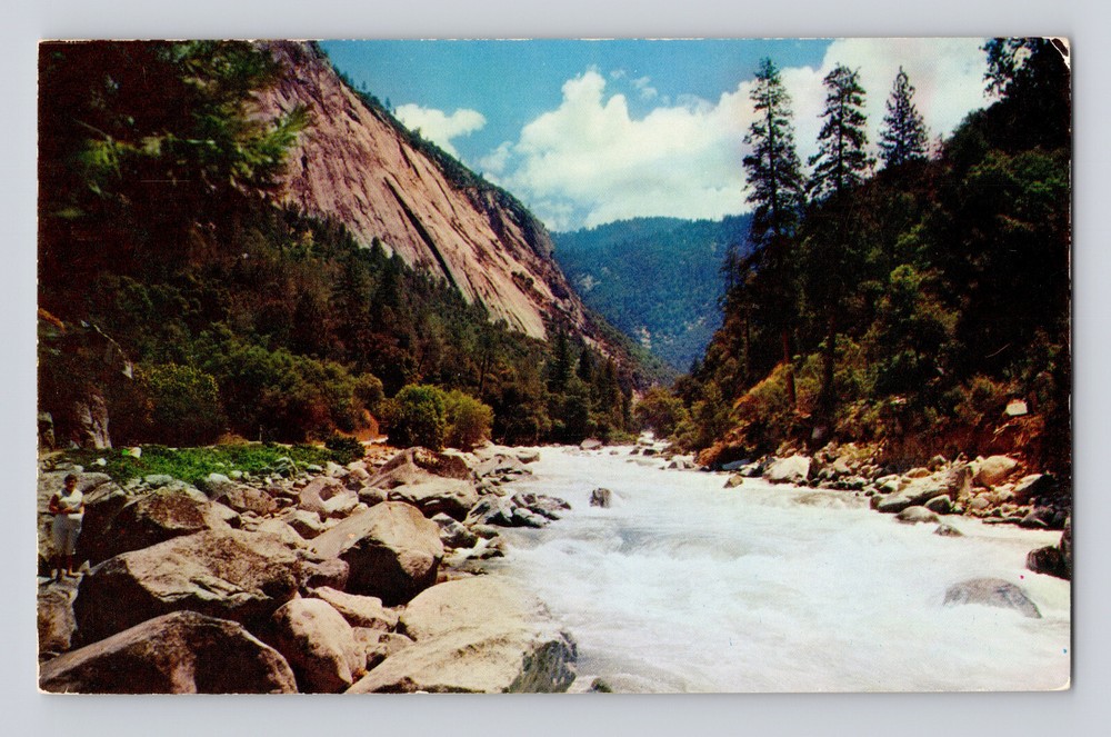 Postcard California Yosemite CA Merced River Parkline 1960s Unposted Chrome