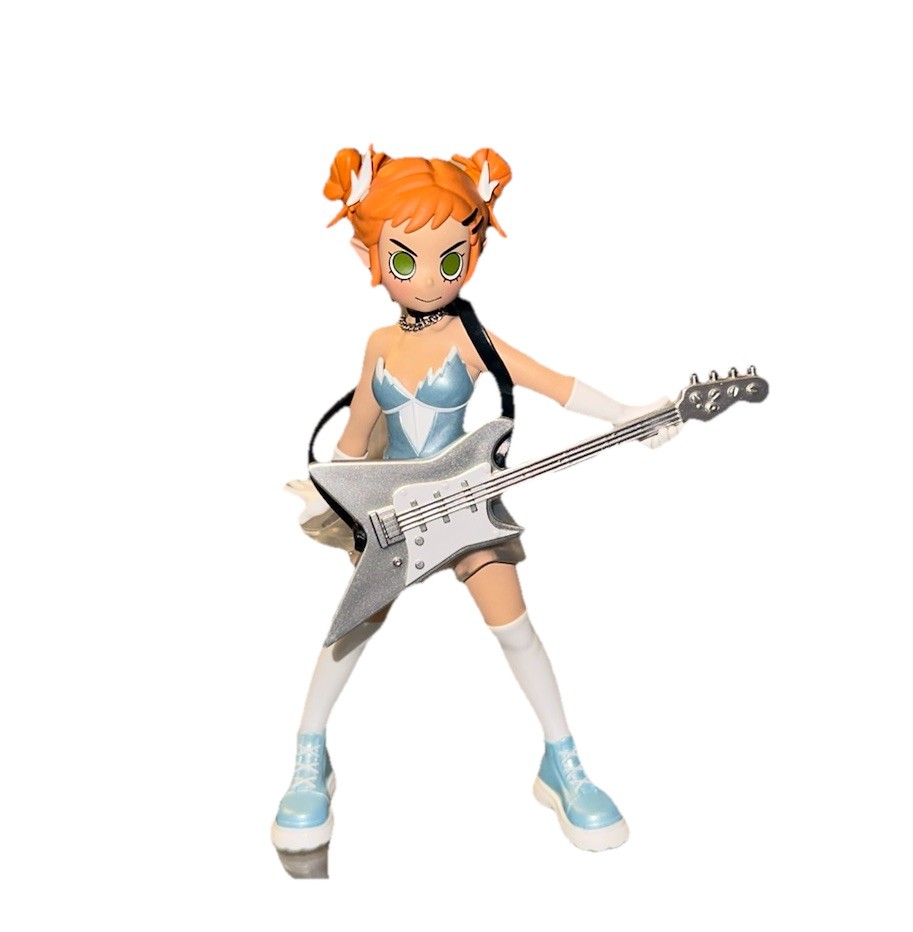 PEACH RIOT Gigi Gigi-Ice Anime Figure with Guitar - Fantasy Plastic Figurine