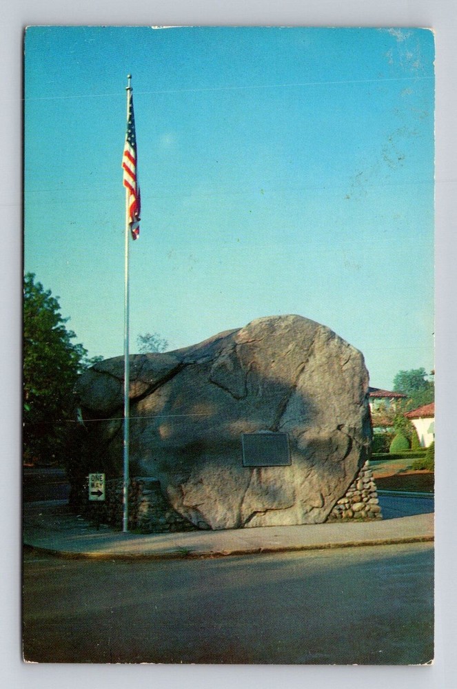 Glen Rock NJ-New Jersey, Memorial Rock, Antique Vintage Souvenir Postcard