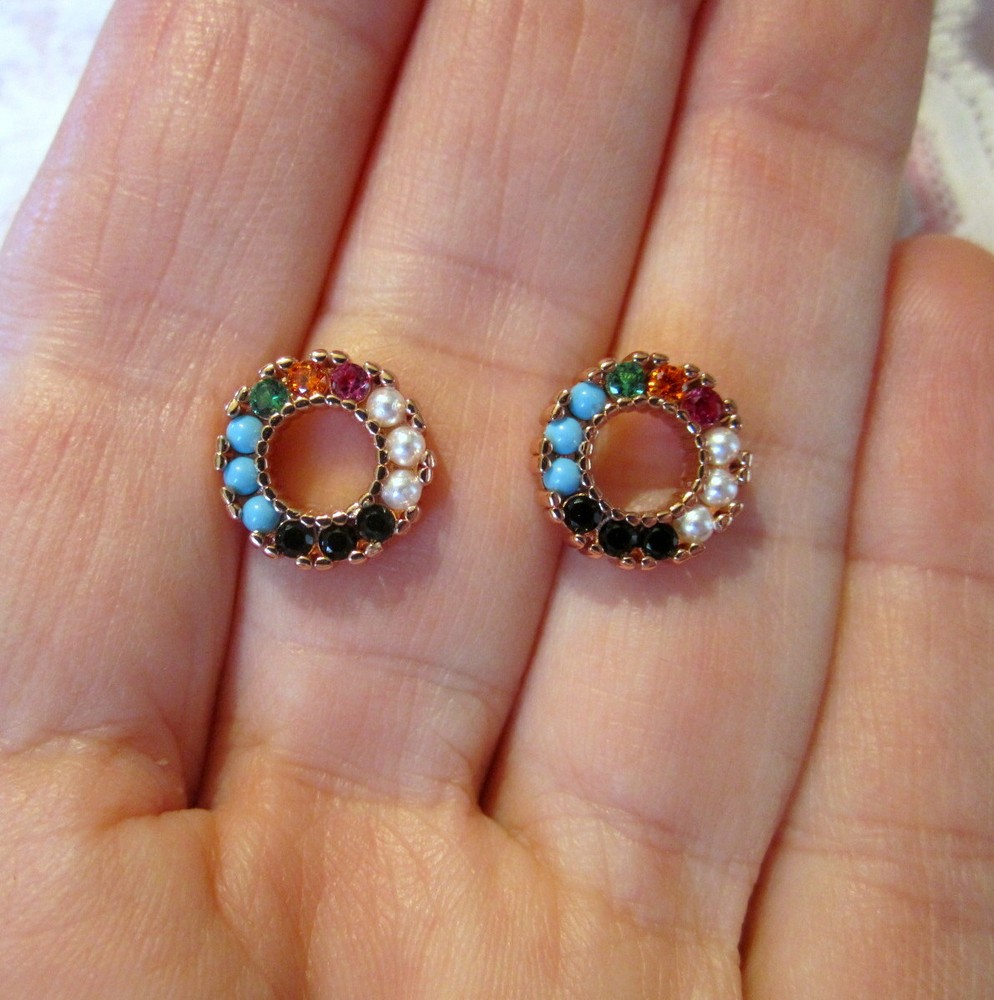 Tous Rose Gold Vermeil Gemstone Disc Earrings with Elegant Design