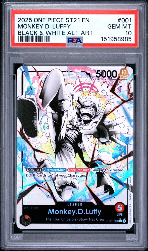One Piece Monkey D. Luffy 2025 Strtr Dk St21-Ex Gear 5 #001 Blw Alt Art Psa 10RCH IS ACCEPTING CONSIGNMENTS! UP TO 95% PAYOUTS!