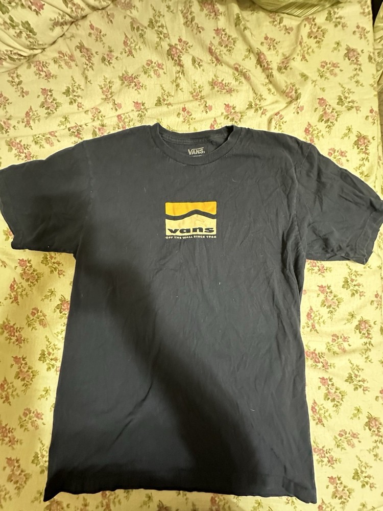 Vans Vintage Men’s  Classic Fit Graphic Logo Navy T Shirt Size Medium