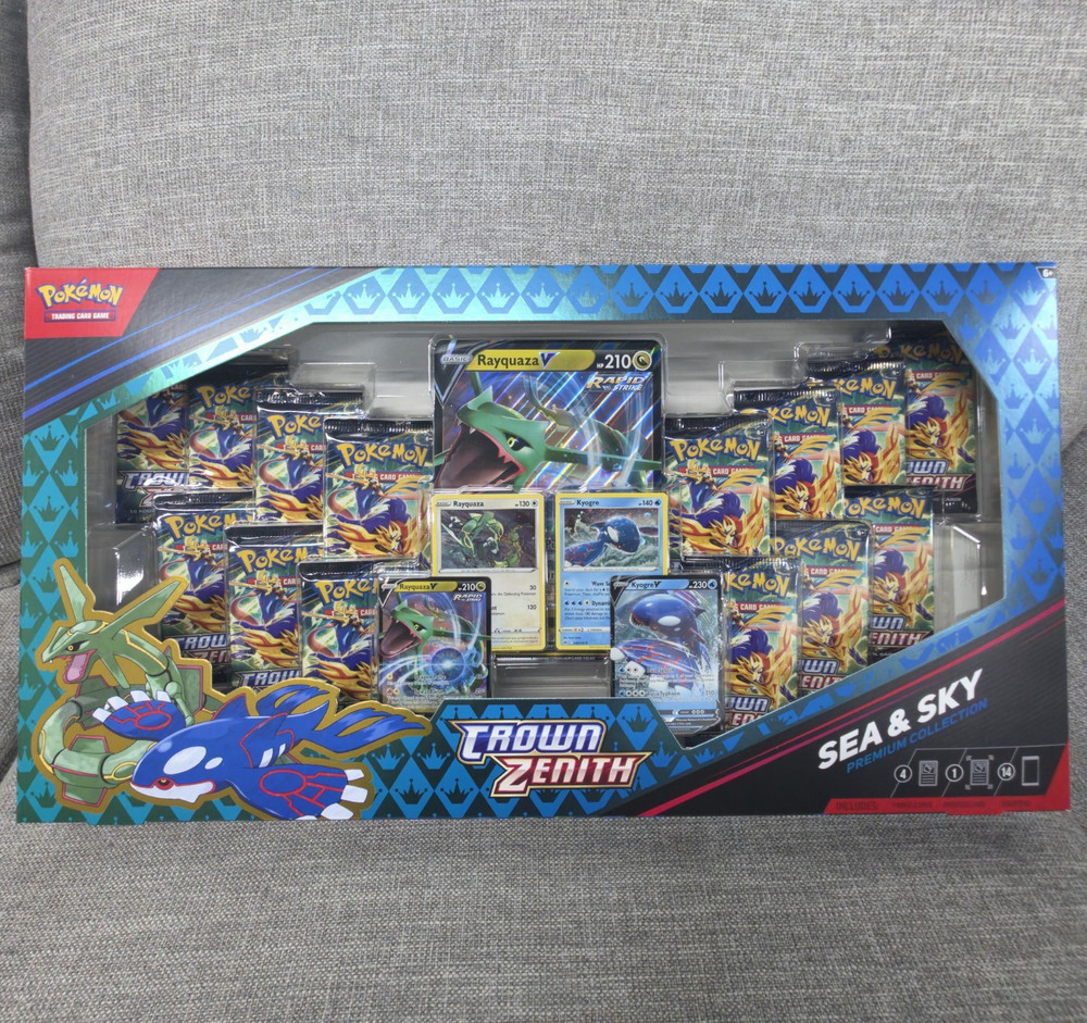 Pokémon TCG Crown Zenith Sea & Sky Premium Box Booster Promo Rayquaza 2023