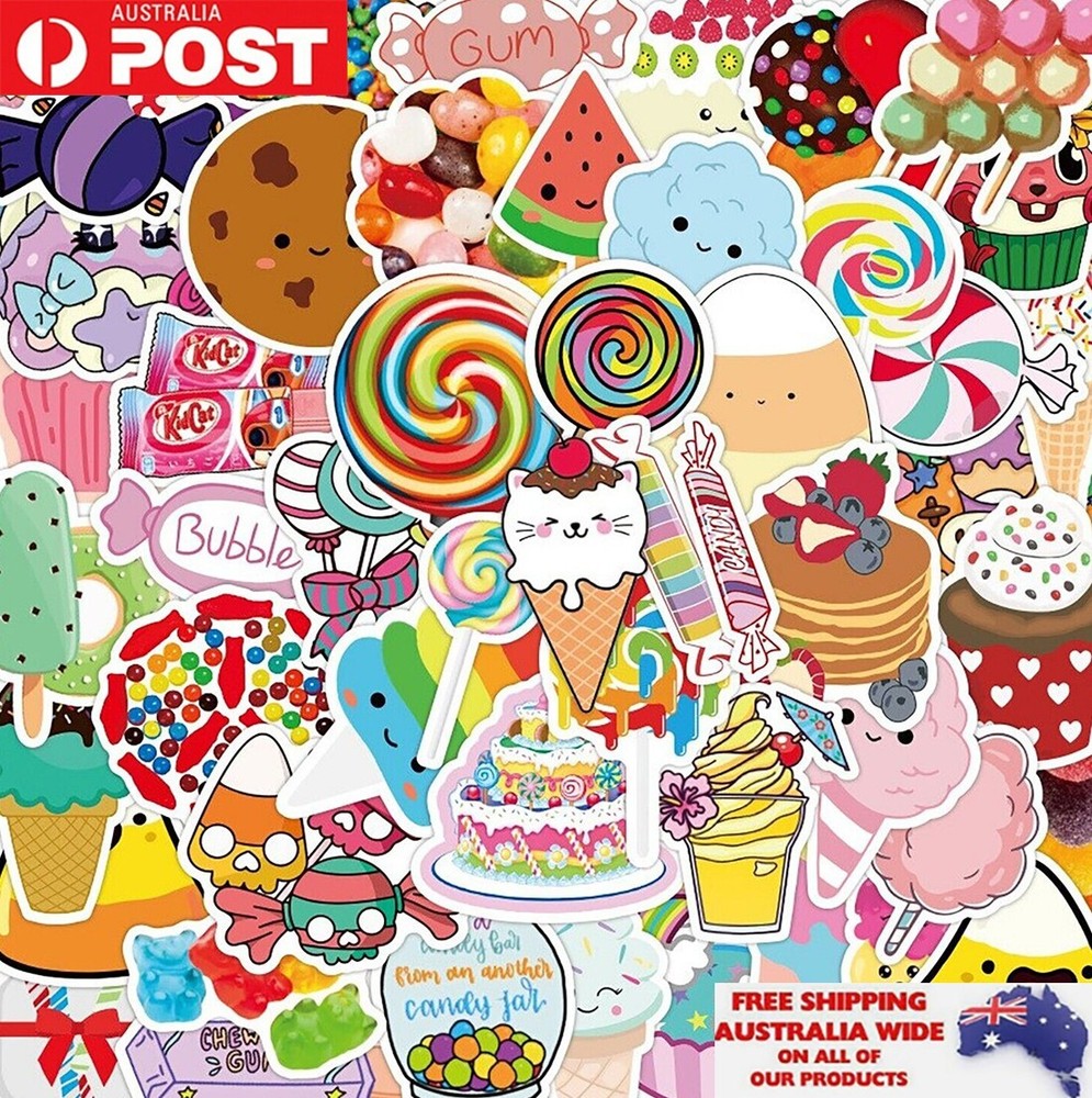 50pcs Loot Bag Candy Lollie Sticker Pack Waterproof Graffiti Phone Decal Laptop