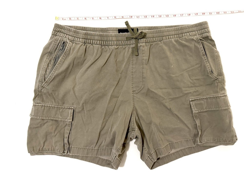 Abercrombie & Fitch Men’s XXL Olive Cargo Shorts Elastic Waist Drawstring