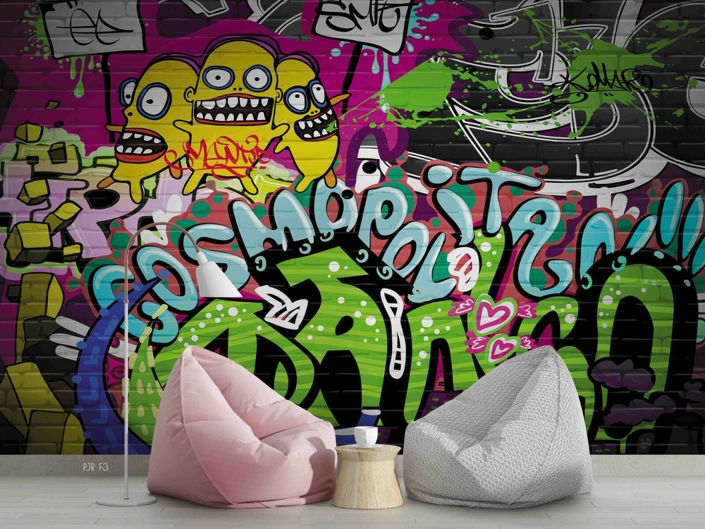 3D Abstract Street Graffiti Wall Murals Wallpaper Murals Wall Sticker Wall-image