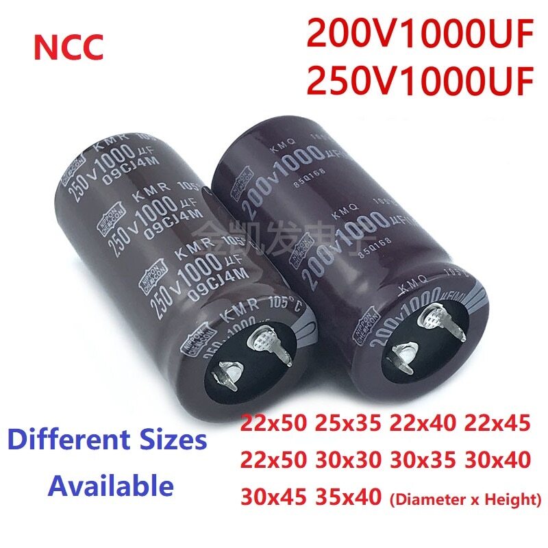 2Pcs/Lot NCC 1000uF 200V 1000uF 250V 200v1000uf 250V1000UF Snap-in PSU Capacitor