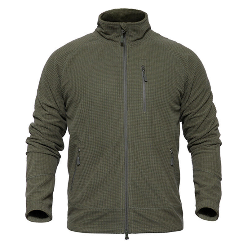 Men's Polar Faux Fleece Jacket Tactical Warm Army Jackets Casual Outdoor Coats