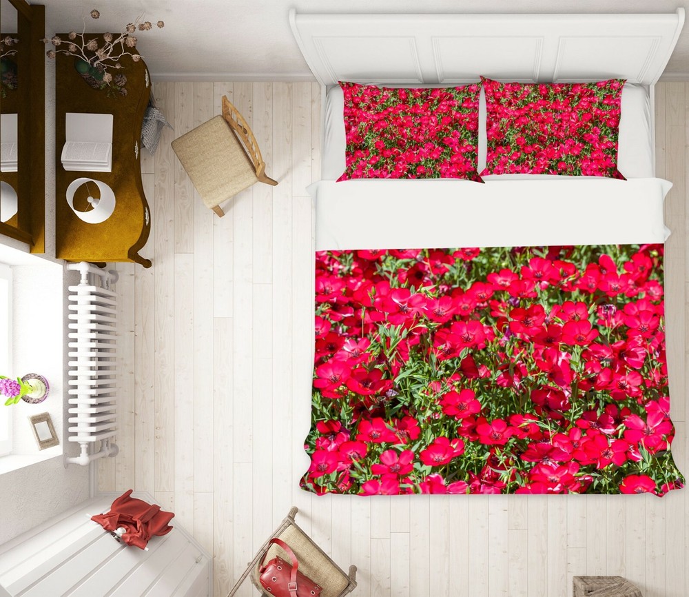 3D Red Garden ZHUA532 Bed Pillowcases Quilt Duvet Cover Set Queen King Amy