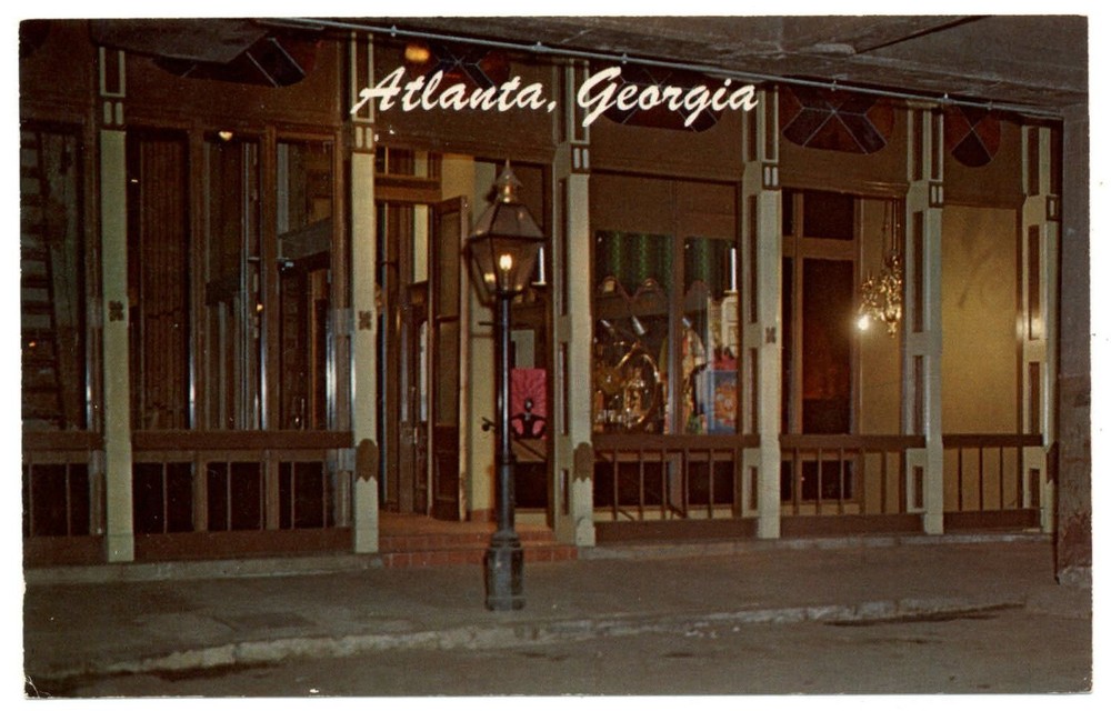 Atlanta Georgia Underground fine shops restaurant lounge unused vintage postcard
