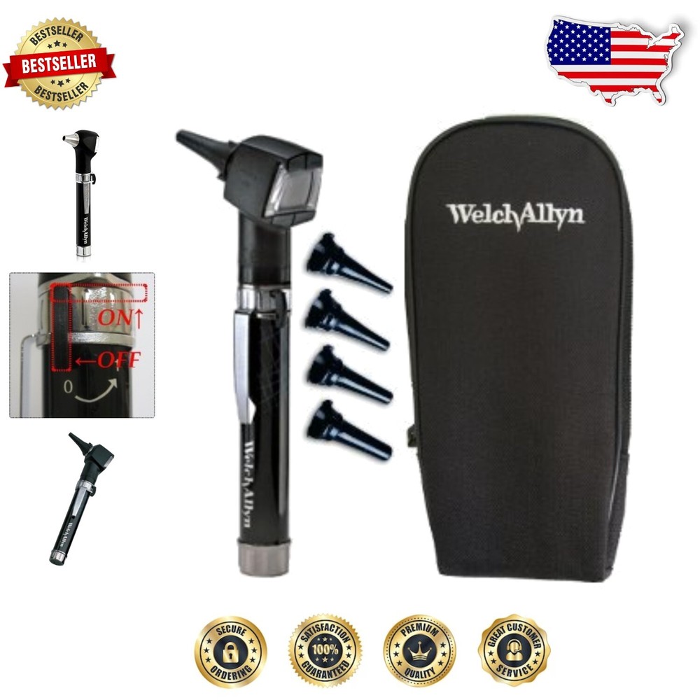 Accurate Pocket Otoscope with 4 Specula in Soft Case - Perfect for Home Care-image