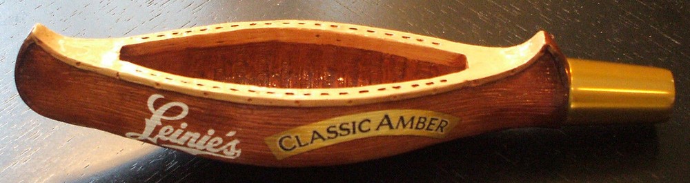 LEINENKUGEL Canoe Shaped Tap Handle - Beer Tap -  Amber logo - New - Great Price