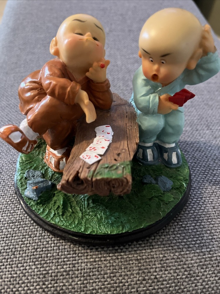 Buddas Playing Poker Vintage Figurines