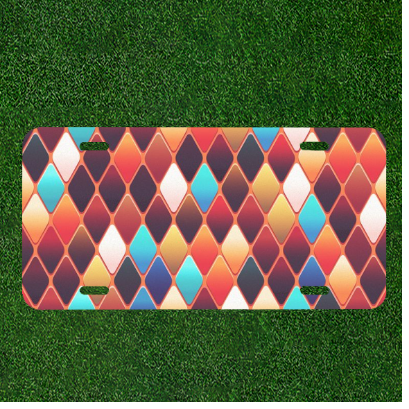 Custom Personalized Car License Plate With Abstract Colorful Background