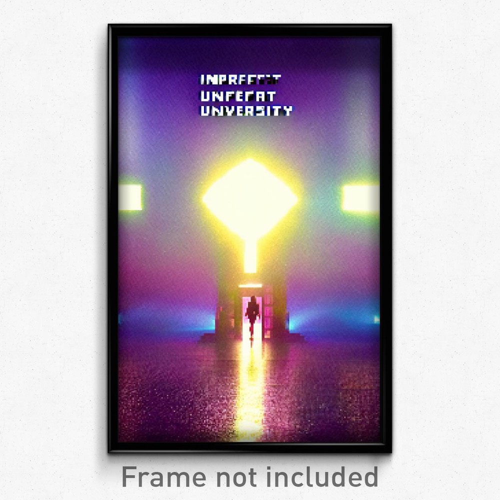 Pixel Art Poster - Imperfect University (8 Bit Psychedelic Video Game Print)