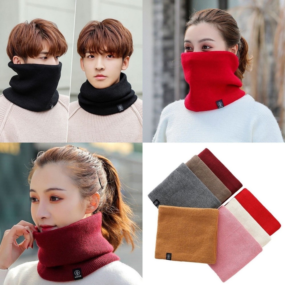 Soft Double-Layer Fleece Neck Warmer Scarf for Women & Men - Warm Winter Knit Loop