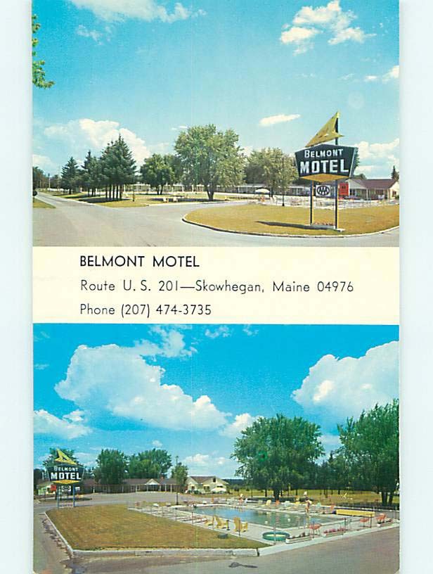 Unused Pre-1980 BELMONT MOTEL Skowhegan Maine ME s5494