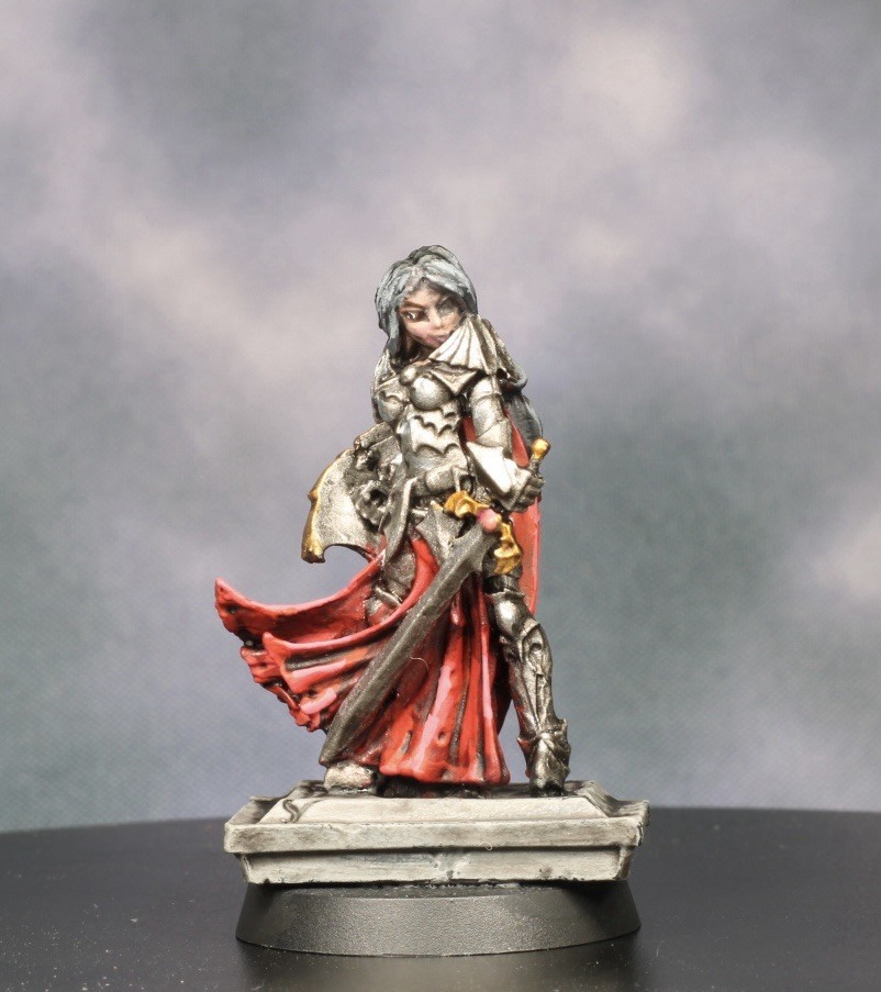 Painted RPG Dungeons & Dragons Pathfinder 28mm Fantasy Female Fighter Paladin