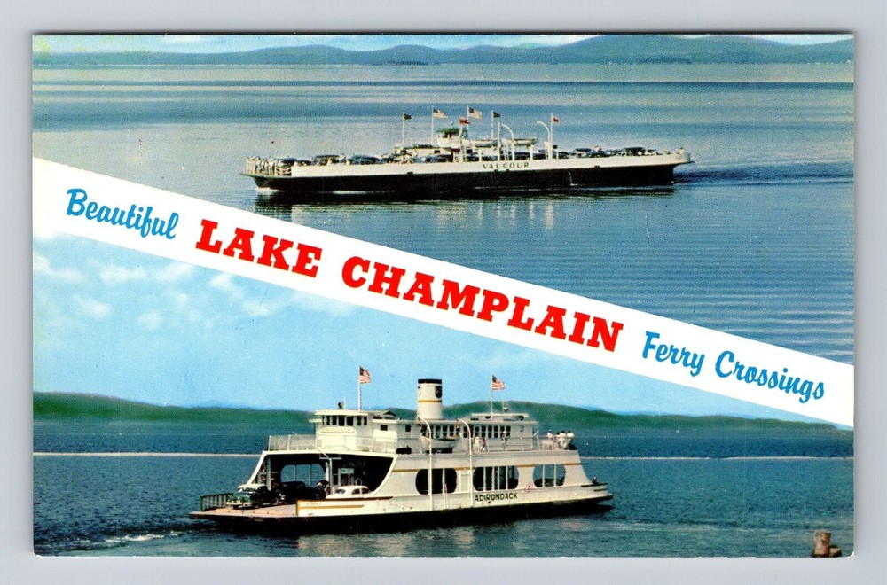 Port Kent NY- New York, Lake Champlain Banner Greetings, Vintage Postcard