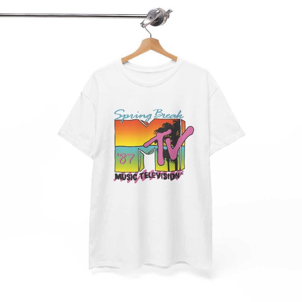 MTV Spring Break 1987 Shirt Vintage Beach Summer Graphic Unisex Heavy Cotton Tee