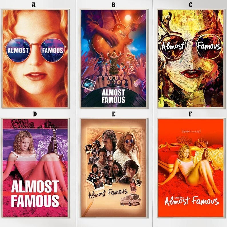 Almost Famous (2000) Movie Poster - Canvas Print - Home Decor - Vintage Wall Art