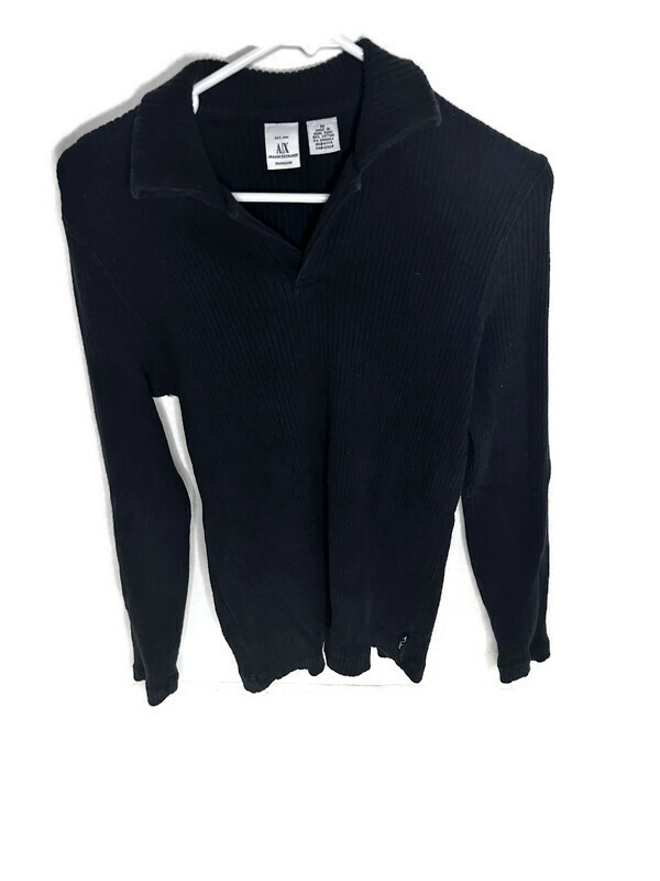 Armani Exchange Dark Blue Ribbed Men's Sweater Size Medium