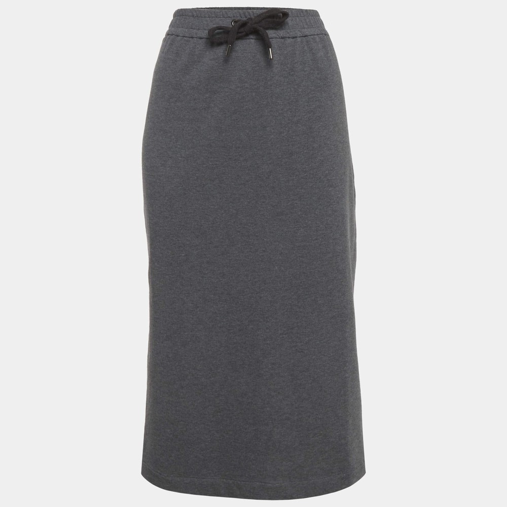 Brunello Cucinelli Grey Jersey Pencil Skirt L