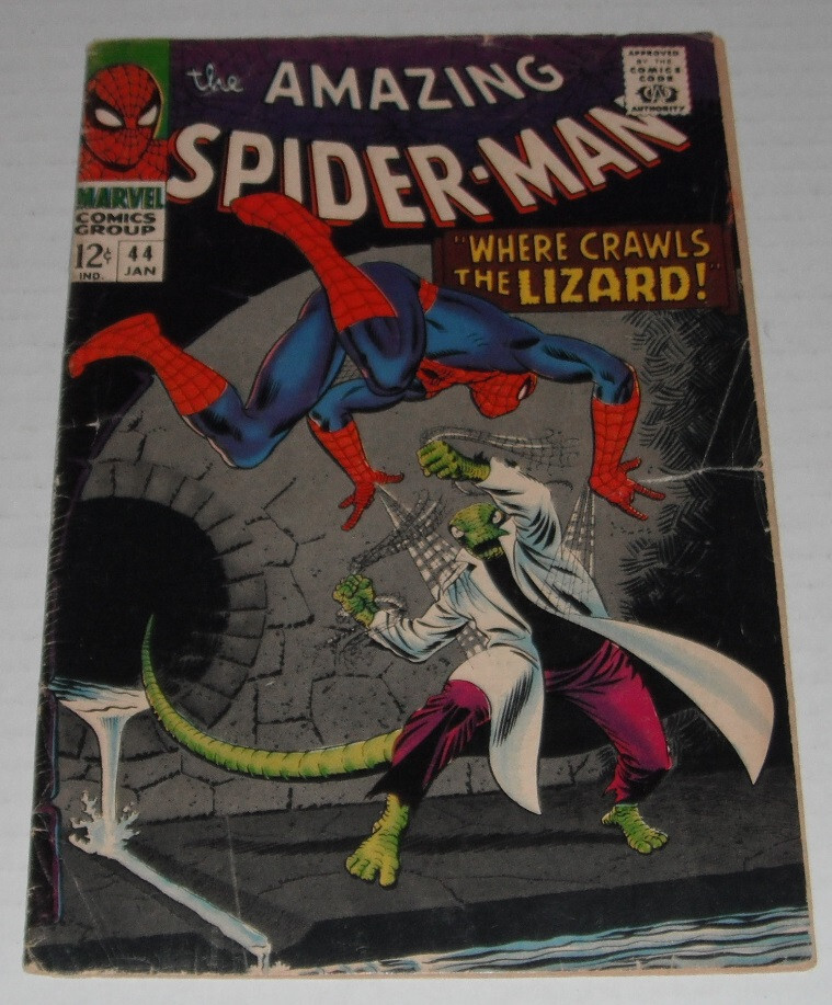 Amazing Spider-Man # 44 ...VG+ 4.5 grade...1967 comic book--2 nd Lizard--BE