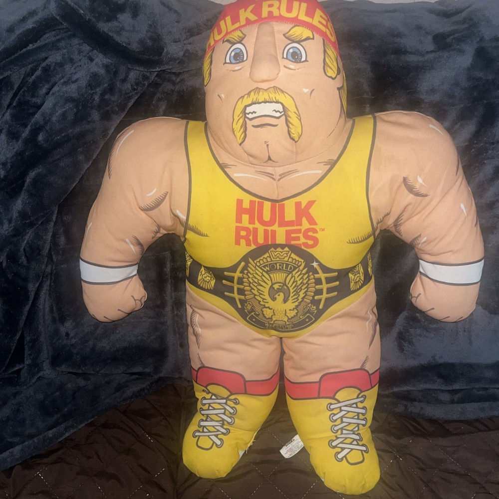 Vintage Hulk Hogan WWF Wrestling Buddies Stuffed Plush Pillow Doll TONKA 1990