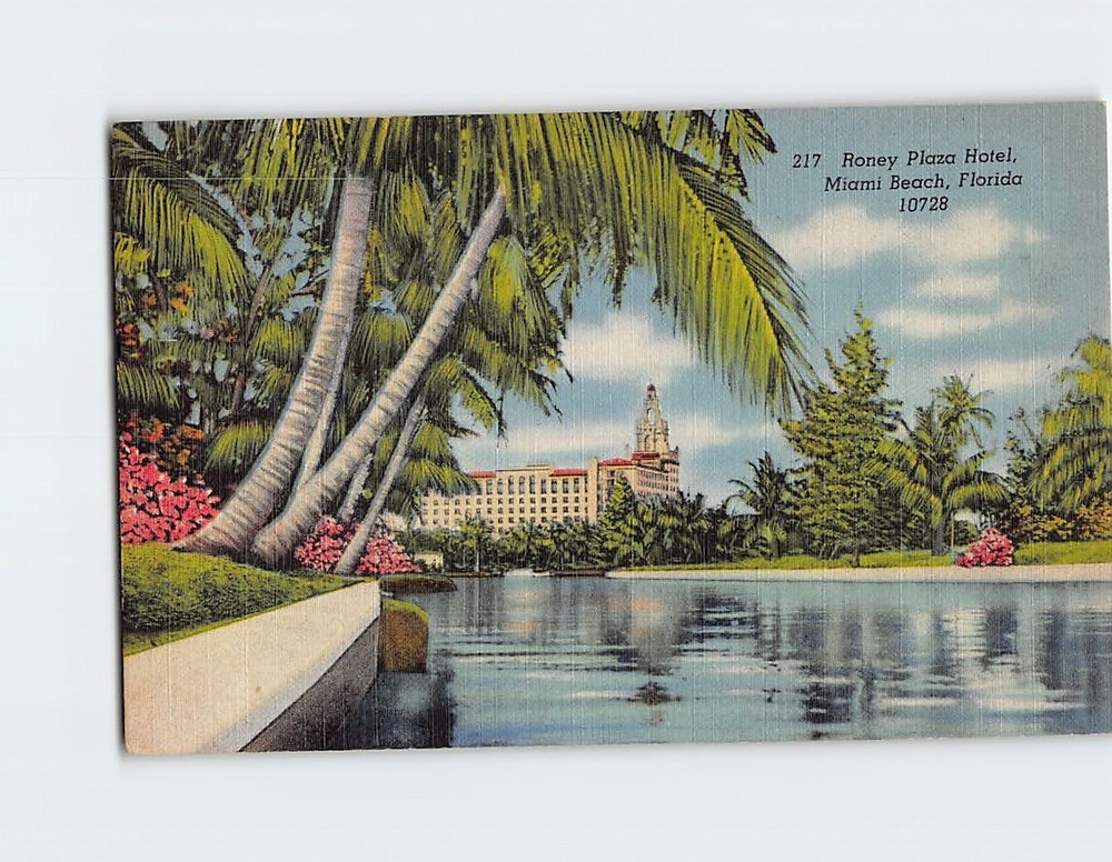 Postcard Roney Plaza Hotel Miami Beach Florida USA