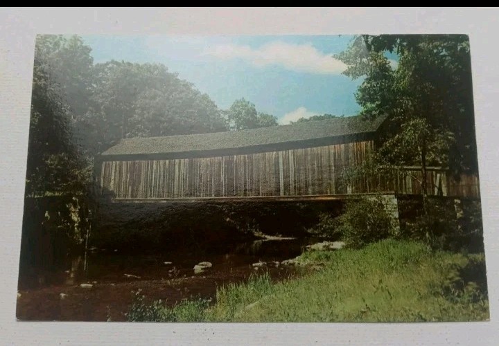 Covered Bridge Salmon River Connecticut Vintage Postcard