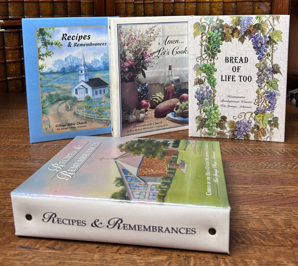 Hot Springs Village, Arkansas, Church Fundraiser Cookbooks, Lot of 4