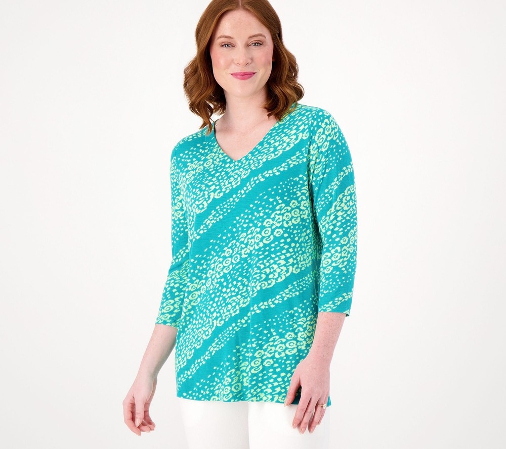 Belle by Kim Gravel Women's Top Sz S Rayon Spandex Citi Multi-colored A603563