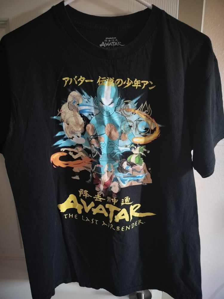 Avatar The Last Airbender Shirt Mens Small Black Japanese Anime Nickelodeon Tee