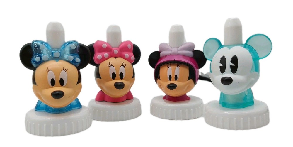 Good 2 Grow Juice Drink Toppers 3 Minnie 1 Mickey Lot Of 4 Disney