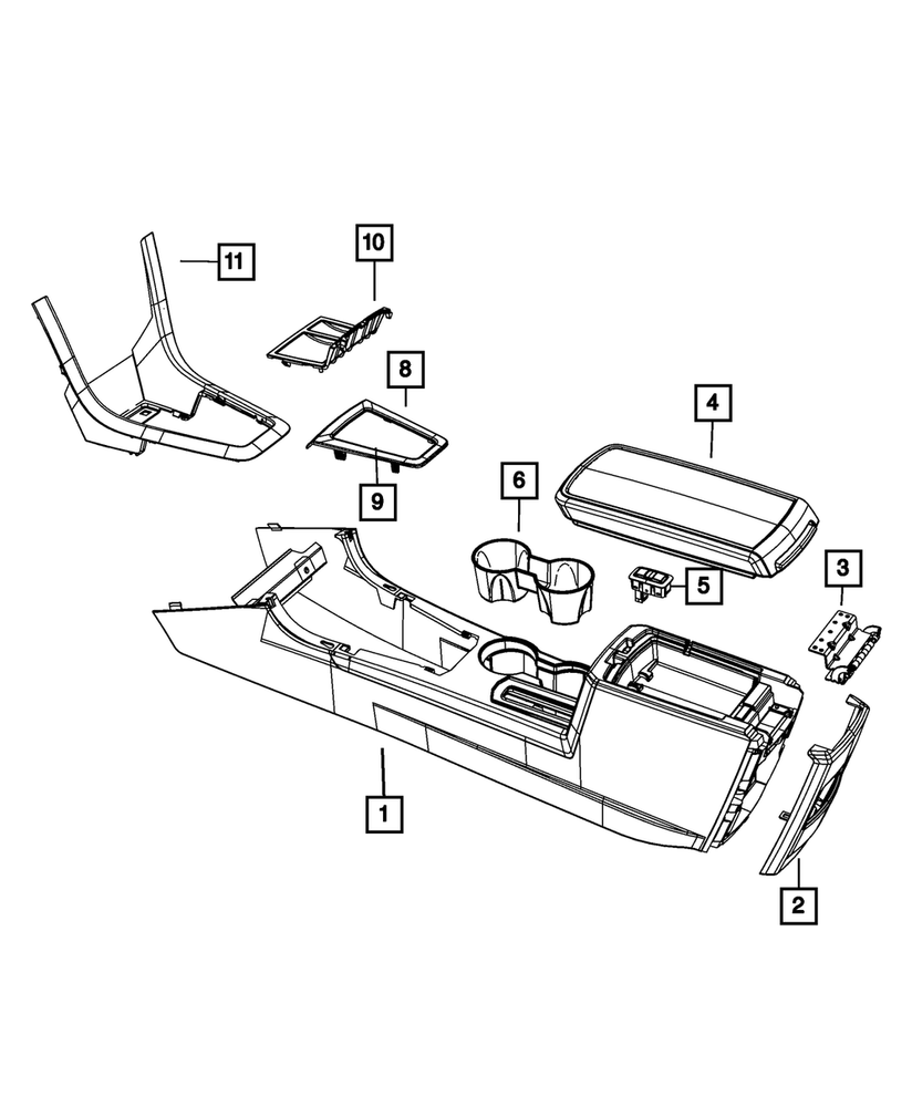 Genuine Mopar Console Armrest 1GQ591DBAA