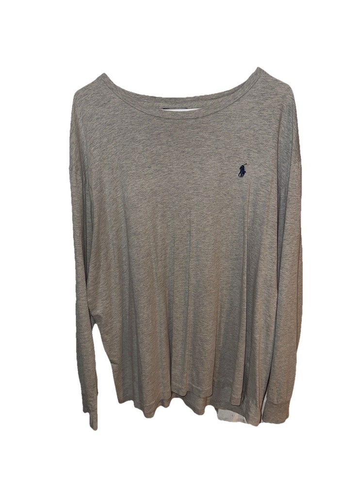 Polo Ralph Lauren Men's Gray Long Sleeve Crew Neck Cotton T-Shirt Size L