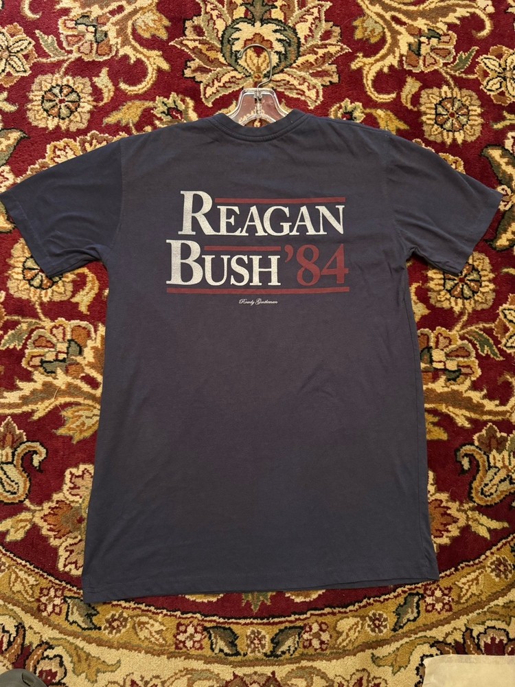 Rowdy Gentleman Navy Men's T-Shirt American Reagan Bush ‘84 Size Small