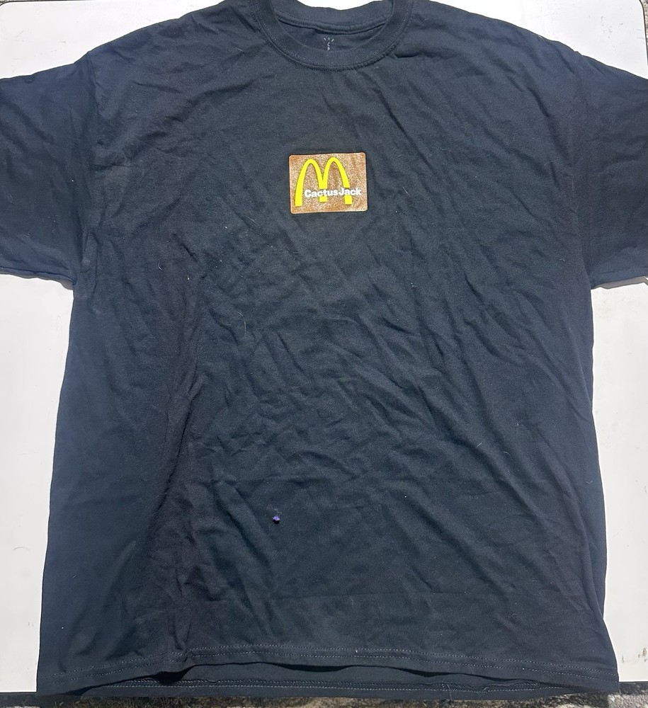 TRAVIS SCOTT Cactus Jack McDonald’s Sesame Seed Inv Tee Black Size XL