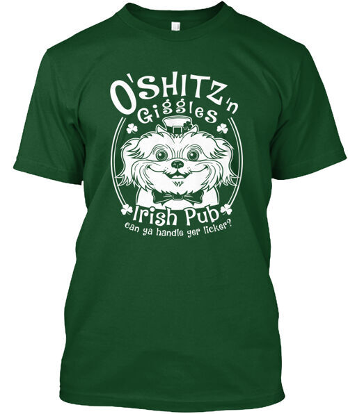 Shih Tzu Irish Pub T-Shirt Made in the USA Size S to 5XL