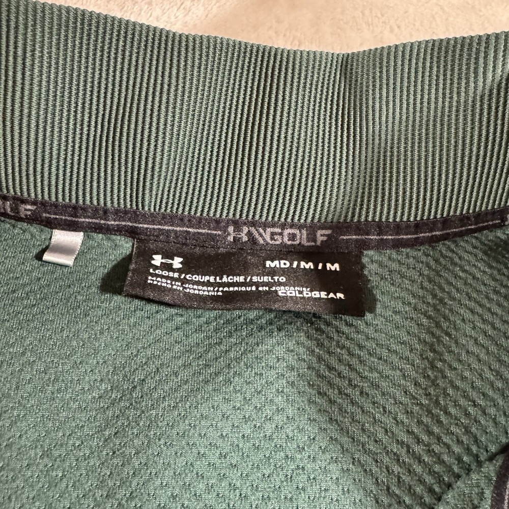 Under Armour Golf Sweater Men’s Large Green ColdGear 1/4 Snap Pullover