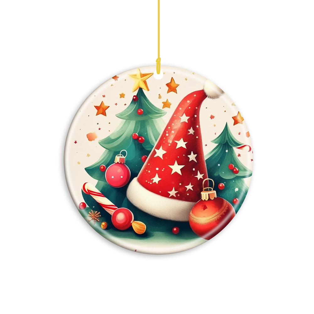 Custom text name Personalized Image Refined Ceramic Deco Christmas decorations