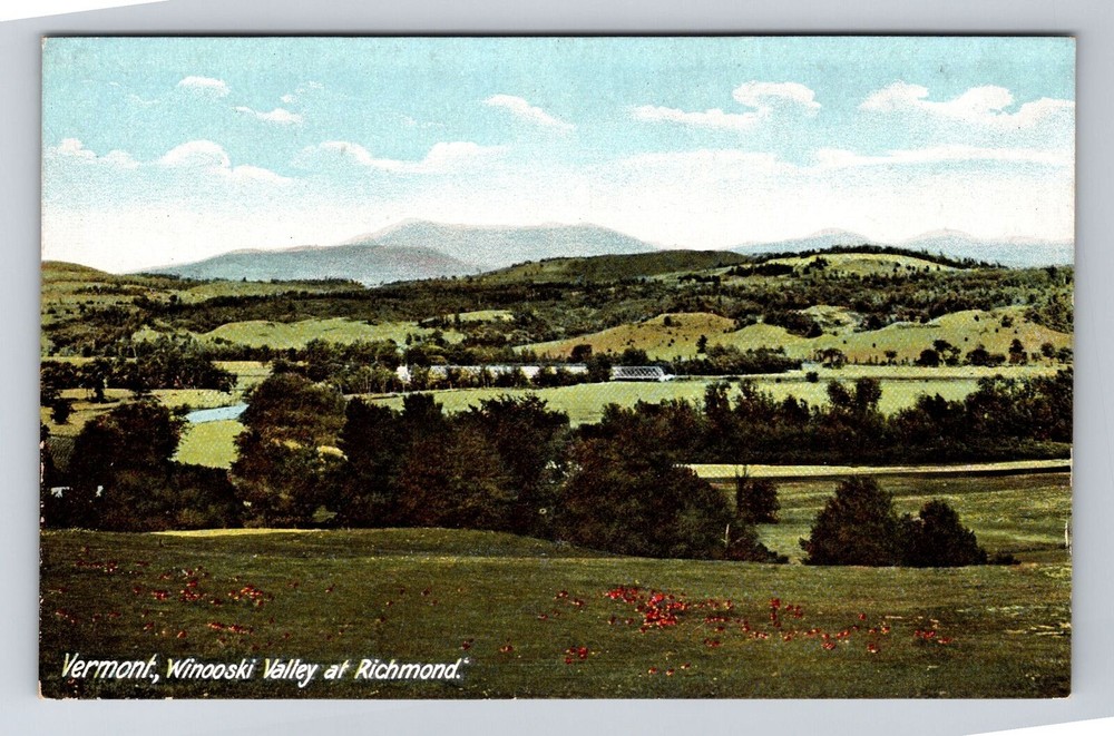Richmond VT-Vermont, Winooski Valley, Vintage Postcard