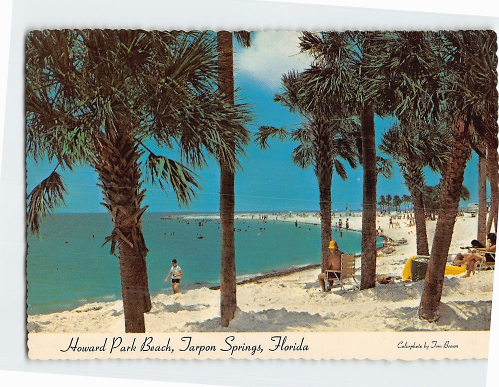 Postcard Howard Park Beach Tarpon Springs Florida USA