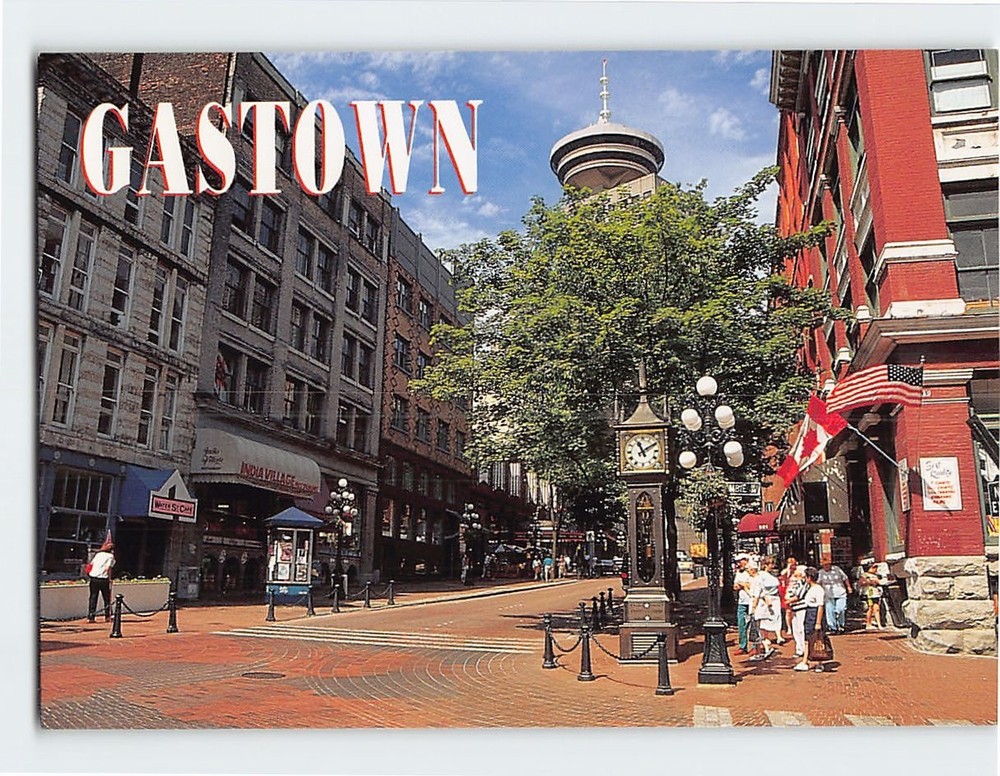 Postcard Gastown Steam Clock Vancouver BC Canada