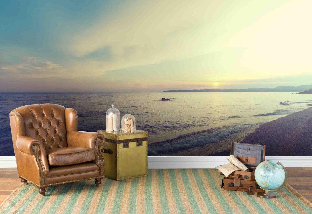 3D Sky Sea Beach Landscape Wall Murals Wallpaper Murals Wall Sticker