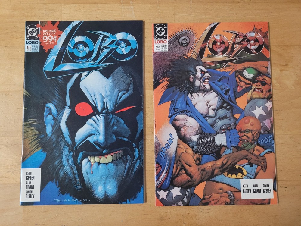 Lobo #1 & #2, Direct Edition, KEY - Origin of Lobo, DC Comics 1990, See Notes