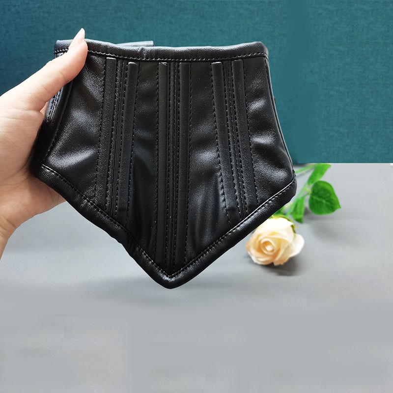 PU Leather Neck Collar Posture Restraints Adjustable Slave Corset Roleplay Women