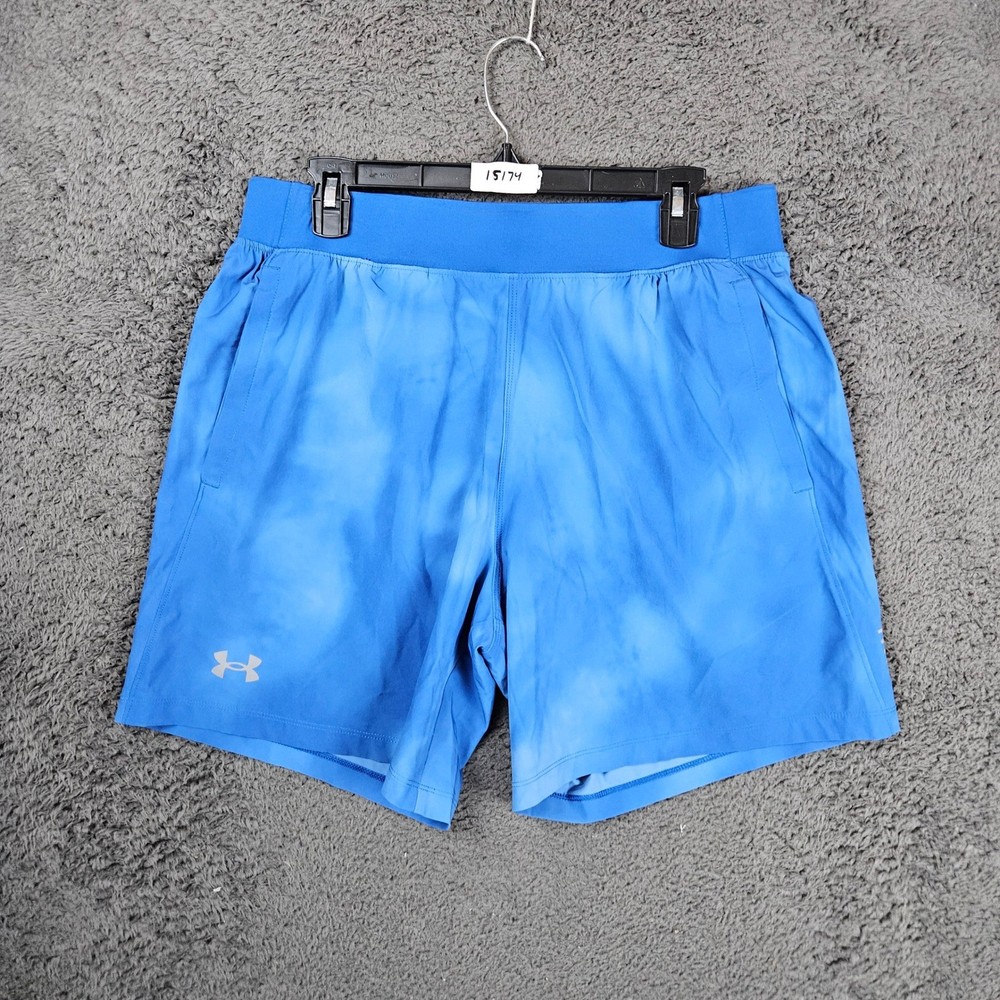 Under Armour Men's Size Large Blue Speedpocket Running Shorts Fitted